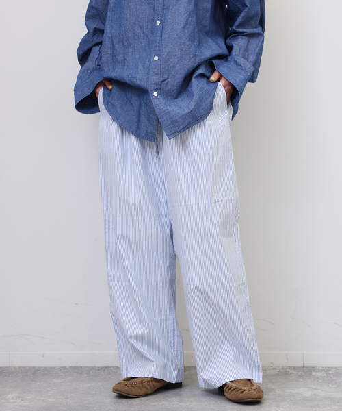 JOURNAL STANDARD LUXE(ジャーナルスタンダード ラックス)の「【VAS-Y LENTEMENT】 POPLIN STRIPE EASY PANTS(その他パンツ・レディース・サックスブルー/オレンジ・LARGE)」の8枚目の写真