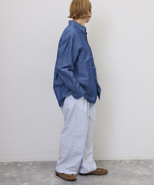 JOURNAL STANDARD LUXE(ジャーナルスタンダード ラックス)の「【VAS-Y LENTEMENT】 POPLIN STRIPE EASY PANTS(その他パンツ・レディース・サックスブルー/オレンジ・LARGE)」の10枚目の写真