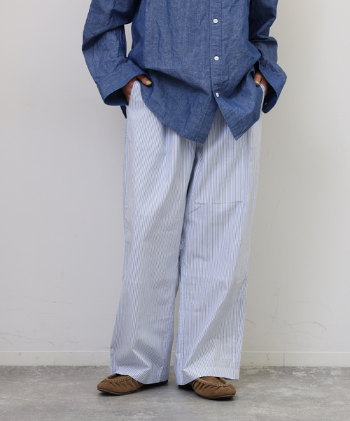 JOURNAL STANDARD LUXE(ジャーナルスタンダード ラックス)の「【VAS-Y LENTEMENT】 POPLIN STRIPE EASY PANTS(その他パンツ・レディース・サックスブルー/オレンジ・LARGE)」の11枚目の写真