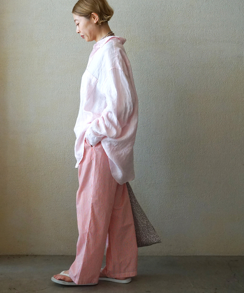 JOURNAL STANDARD LUXE(ジャーナルスタンダード ラックス)の「【VAS-Y LENTEMENT】 POPLIN STRIPE EASY PANTS(その他パンツ・レディース・サックスブルー/オレンジ・LARGE)」の14枚目の写真