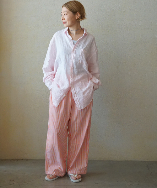 JOURNAL STANDARD LUXE(ジャーナルスタンダード ラックス)の「【VAS-Y LENTEMENT】 POPLIN STRIPE EASY PANTS(その他パンツ・レディース・サックスブルー/オレンジ・LARGE)」の15枚目の写真