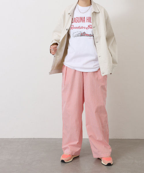 JOURNAL STANDARD LUXE(ジャーナルスタンダード ラックス)の「【VAS-Y LENTEMENT】 POPLIN STRIPE EASY PANTS(その他パンツ・レディース・サックスブルー/オレンジ・LARGE)」の19枚目の写真