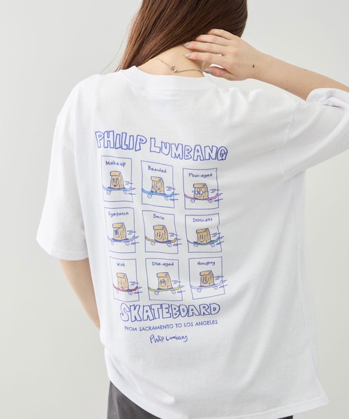 Philip Lumbang（フィリップランバン）の「【Philip Lumbang/フィリップランバン】 レギュラーシルエット グラフィック プリント 半袖Tシャツ（Tシャツ/カットソー・メンズ・ネイビー/ホワイト/ブラック・M/L/XL）」の2枚目の写真
