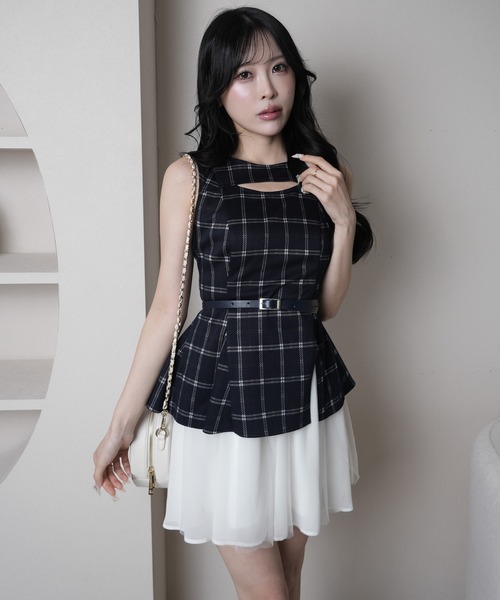 LIPSERVICE（リップサービス）の「レイヤードノースリワンピース（ワンピース・レディース・その他1/アイボリー/ブラック・S/M）」の3枚目の写真