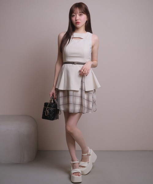 LIPSERVICE（リップサービス）の「レイヤードノースリワンピース（ワンピース・レディース・その他1/アイボリー/ブラック・S/M）」の13枚目の写真