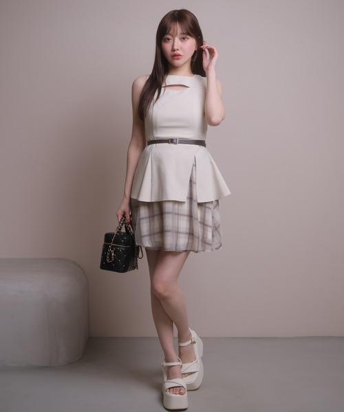 LIPSERVICE（リップサービス）の「レイヤードノースリワンピース（ワンピース・レディース・その他1/アイボリー/ブラック・S/M）」の12枚目の写真