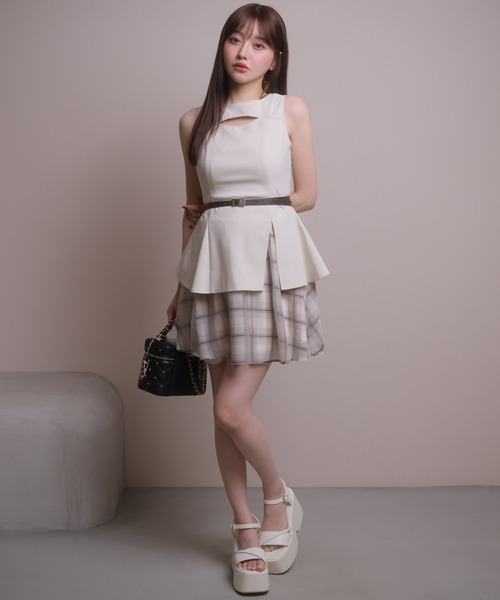 LIPSERVICE（リップサービス）の「レイヤードノースリワンピース（ワンピース・レディース・その他1/アイボリー/ブラック・S/M）」の10枚目の写真