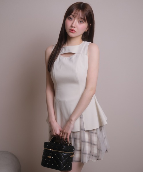 LIPSERVICE（リップサービス）の「レイヤードノースリワンピース（ワンピース・レディース・その他1/アイボリー/ブラック・S/M）」の7枚目の写真