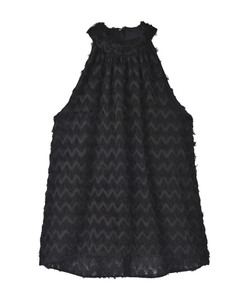 AKTE（アクテ）の「ホルターネックジャガードブラウス（シャツ/ブラウス・レディース・ホワイト/ブラック・FREE）」の2枚目の写真