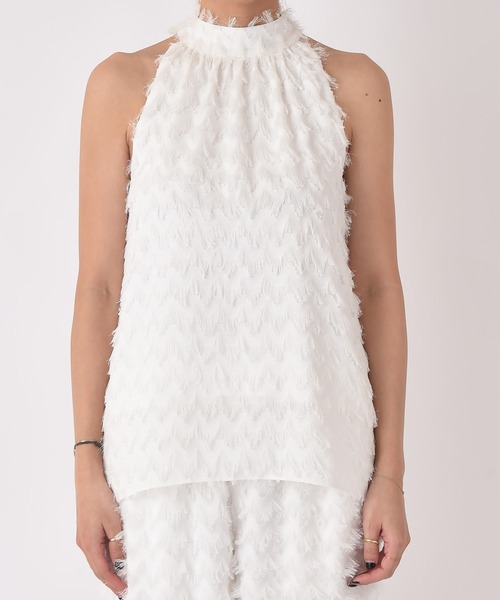 AKTE（アクテ）の「ホルターネックジャガードブラウス（シャツ/ブラウス・レディース・ホワイト/ブラック・FREE）」の12枚目の写真