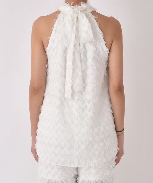 AKTE（アクテ）の「ホルターネックジャガードブラウス（シャツ/ブラウス・レディース・ホワイト/ブラック・FREE）」の10枚目の写真