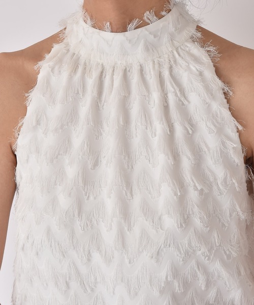 AKTE（アクテ）の「ホルターネックジャガードブラウス（シャツ/ブラウス・レディース・ホワイト/ブラック・FREE）」の9枚目の写真