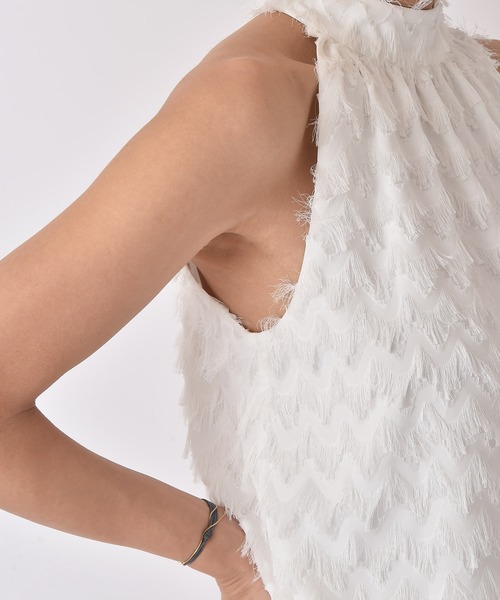 AKTE（アクテ）の「ホルターネックジャガードブラウス（シャツ/ブラウス・レディース・ホワイト/ブラック・FREE）」の8枚目の写真