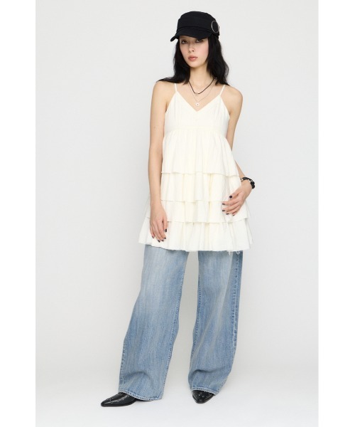LAGUA GEM（ラグアジェム）の「OVERLAP FRILL ワンピース（ワンピース・レディース・ブラック/オフホワイト/ライトイエロー・SMALL/MEDIUM）」の6枚目の写真