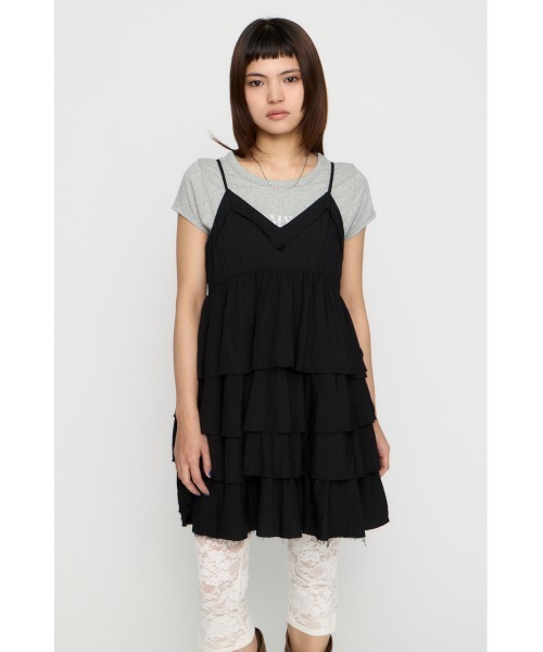 LAGUA GEM（ラグアジェム）の「OVERLAP FRILL ワンピース（ワンピース・レディース・ブラック/オフホワイト/ライトイエロー・SMALL/MEDIUM）」の12枚目の写真