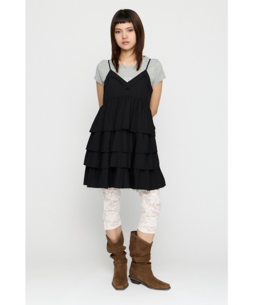LAGUA GEM（ラグアジェム）の「OVERLAP FRILL ワンピース（ワンピース・レディース・ブラック/オフホワイト/ライトイエロー・SMALL/MEDIUM）」の14枚目の写真