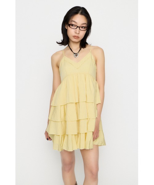 LAGUA GEM（ラグアジェム）の「OVERLAP FRILL ワンピース（ワンピース・レディース・ブラック/オフホワイト/ライトイエロー・SMALL/MEDIUM）」の8枚目の写真