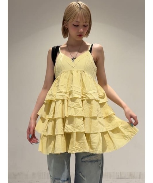 LAGUA GEM（ラグアジェム）の「OVERLAP FRILL ワンピース（ワンピース・レディース・ブラック/オフホワイト/ライトイエロー・SMALL/MEDIUM）」の21枚目の写真