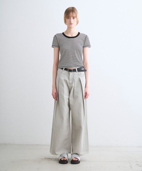 three dots（スリードッツ）の「80ストレッチコットン ジェシカ（Tシャツ/カットソー・レディース・ブラック/ホワイト/ブラック系その他・MEDIUM/SMALL）」の13枚目の写真