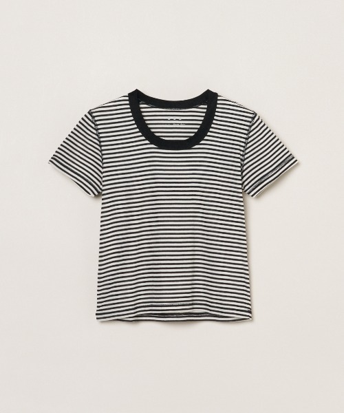 three dots（スリードッツ）の「80ストレッチコットン ジェシカ（Tシャツ/カットソー・レディース・ブラック/ホワイト/ブラック系その他・MEDIUM/SMALL）」の10枚目の写真