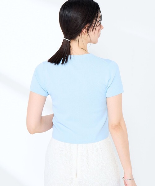 NOLLEY’S Sophi（ノーリーズソフィ）の「《手洗い可能/アンサンブル対応》マルチファンクション総針半袖プルオーバー（ニット/セーター・レディース・ブラウン/ホワイト/ベビーピンク/サックスブルー・FREE）」の18枚目の写真