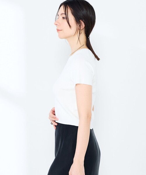 NOLLEY’S Sophi（ノーリーズソフィ）の「《手洗い可能/アンサンブル対応》マルチファンクション総針半袖プルオーバー（ニット/セーター・レディース・ブラウン/ホワイト/ベビーピンク/サックスブルー・FREE）」の14枚目の写真