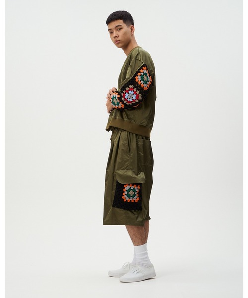 DISCOVERED(ディスカバード)の「KAJIF NYLON CROCHET POCKET CARGO SHORTS(カーゴパンツ・メンズ・ブラック/カーキ・LARGE/SMALL)」の5枚目の写真