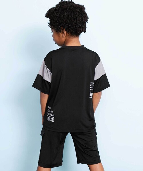 WASK（ワスク）の「【接触冷感】バイカラーポケットテープBIGTシャツ（Tシャツ/カットソー・キッズ・ネイビー/ブラック・130cm/140cm/160cm/150cm）」の16枚目の写真