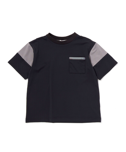 WASK（ワスク）の「【接触冷感】バイカラーポケットテープBIGTシャツ（Tシャツ/カットソー・キッズ・ネイビー/ブラック・130cm/140cm/160cm/150cm）」の14枚目の写真