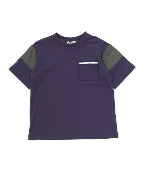 WASK（ワスク）の「【接触冷感】バイカラーポケットテープBIGTシャツ（Tシャツ/カットソー・キッズ・ネイビー/ブラック・130cm/140cm/160cm/150cm）」の12枚目の写真