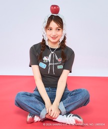 ハローキティコラボ（ハローキティコラボ）の「【Ocean Pacific×ハローキティ】レディースハローキティ×OP リンガーTシャツ（Tシャツ/カットソー）」