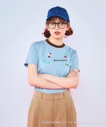 ハローキティコラボ（ハローキティコラボ）の「【Ocean Pacific×ハローキティ】レディースハローキティ×OP リンガーTシャツ（Tシャツ/カットソー）」