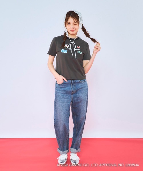 ハローキティコラボ(ハローキティコラボ)の「【Ocean Pacific×ハローキティ】レディースハローキティ×OP リンガーTシャツ(Tシャツ/カットソー・レディース・ブルー/チャコールグレー/ホワイト・LARGE/MEDIUM/X-LARGE)」の19枚目の写真