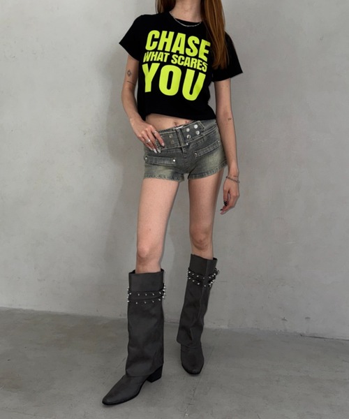 Bamm(バム)の「BIGロゴショート丈Tシャツ(Tシャツ/カットソー・レディース・ホワイト/ライトイエロー/ブラック/ブルー・FREE)」の20枚目の写真