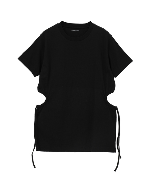 CURRENTAGE(カレンテージ)の「Organic Cotton Jersey Drawstring Cut And Sew(Tシャツ/カットソー・レディース・ホワイト/ブラック・1)」の2枚目の写真