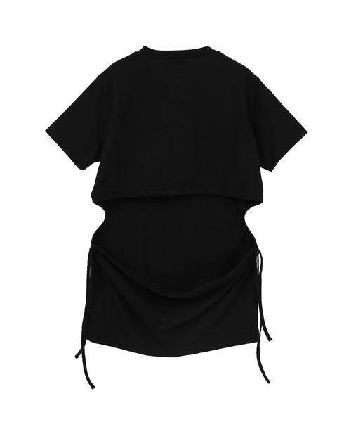 CURRENTAGE(カレンテージ)の「Organic Cotton Jersey Drawstring Cut And Sew(Tシャツ/カットソー・レディース・ホワイト/ブラック・1)」の3枚目の写真