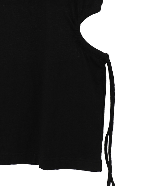 CURRENTAGE(カレンテージ)の「Organic Cotton Jersey Drawstring Cut And Sew(Tシャツ/カットソー・レディース・ホワイト/ブラック・1)」の6枚目の写真
