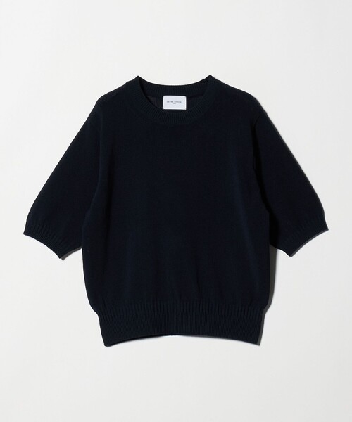UNITED ARROWS(ユナイテッドアローズ)の「クルーネック ベーシック ショートスリーブ ニット ‐ウォッシャブル‐(ニット/セーター・レディース・ナチュラル/ネイビー/ケリーグリーン・FREE)」の9枚目の写真