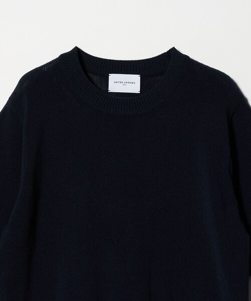 UNITED ARROWS(ユナイテッドアローズ)の「クルーネック ベーシック ショートスリーブ ニット ‐ウォッシャブル‐(ニット/セーター・レディース・ナチュラル/ネイビー/ケリーグリーン・FREE)」の11枚目の写真