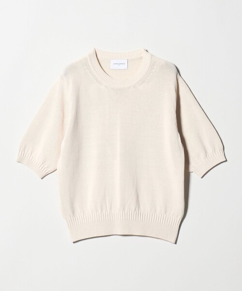 UNITED ARROWS(ユナイテッドアローズ)の「クルーネック ベーシック ショートスリーブ ニット ‐ウォッシャブル‐(ニット/セーター・レディース・ナチュラル/ネイビー/ケリーグリーン・FREE)」の15枚目の写真
