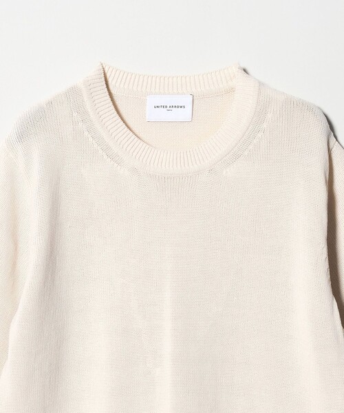 UNITED ARROWS(ユナイテッドアローズ)の「クルーネック ベーシック ショートスリーブ ニット ‐ウォッシャブル‐(ニット/セーター・レディース・ナチュラル/ネイビー/ケリーグリーン・FREE)」の16枚目の写真
