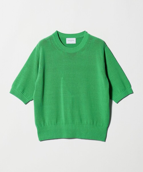 UNITED ARROWS(ユナイテッドアローズ)の「クルーネック ベーシック ショートスリーブ ニット ‐ウォッシャブル‐(ニット/セーター・レディース・ナチュラル/ネイビー/ケリーグリーン・FREE)」の18枚目の写真