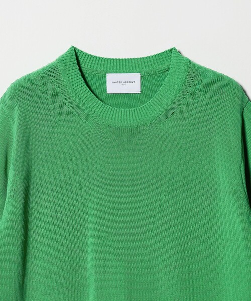UNITED ARROWS(ユナイテッドアローズ)の「クルーネック ベーシック ショートスリーブ ニット ‐ウォッシャブル‐(ニット/セーター・レディース・ナチュラル/ネイビー/ケリーグリーン・FREE)」の19枚目の写真