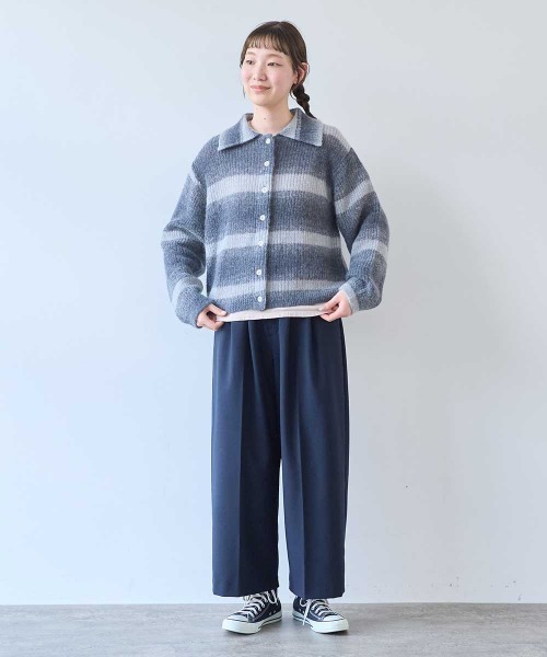 bulle de savon（ビュルデサボン）の「ナイロン/モへヤ/ウール gradient ニットカーディガン（ニット/セーター・レディース・チャコールグレー/ピンク・FREE）」の17枚目の写真