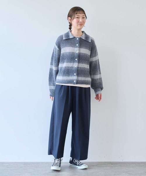 bulle de savon（ビュルデサボン）の「ナイロン/モへヤ/ウール gradient ニットカーディガン（ニット/セーター・レディース・チャコールグレー/ピンク・FREE）」の16枚目の写真