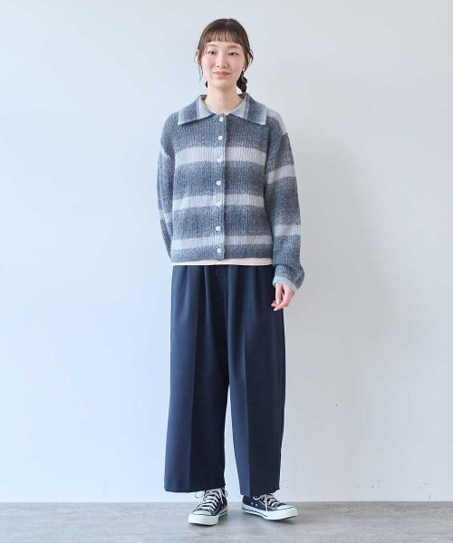 bulle de savon（ビュルデサボン）の「ナイロン/モへヤ/ウール gradient ニットカーディガン（ニット/セーター・レディース・チャコールグレー/ピンク・FREE）」の12枚目の写真
