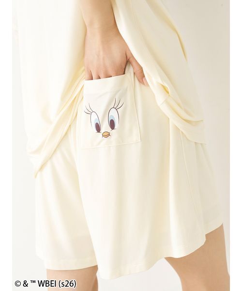 SNIDEL HOME(スナイデルホーム)の「【Tweety】【接触冷感】カットセットアップ(ルームウェア/パジャマ・レディース・イエロー/ピンク/アイボリー・F)」の13枚目の写真