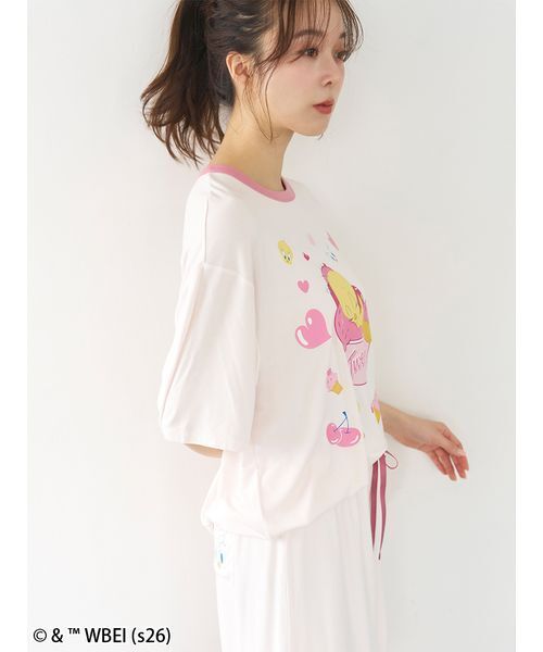 SNIDEL HOME(スナイデルホーム)の「【Tweety】【接触冷感】カットセットアップ(ルームウェア/パジャマ・レディース・イエロー/ピンク/アイボリー・F)」の15枚目の写真