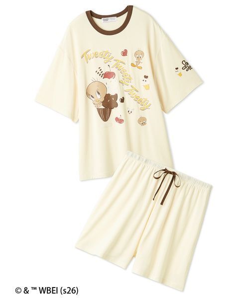 SNIDEL HOME(スナイデルホーム)の「【Tweety】【接触冷感】カットセットアップ(ルームウェア/パジャマ・レディース・イエロー/ピンク/アイボリー・F)」の5枚目の写真