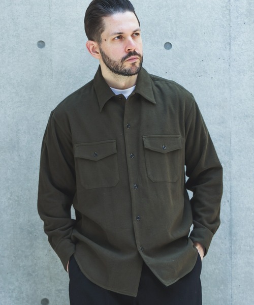 MR.OLIVE(ミスターオリーブ)の「AIRY BRUSHED SATIN / CPO SHIRT /M263128(シャツ/ブラウス・メンズ・ネイビー/グリーン・LARGE/MEDIUM/SMALL)」の4枚目の写真